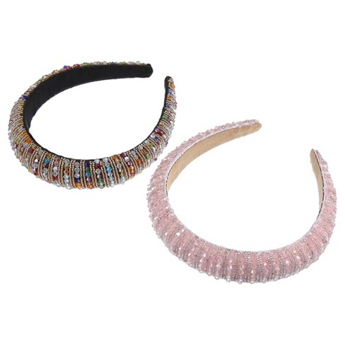 Unique Bargains Women's Knotted Simulated Pearl Rhinestones Headband 1.18  Wide 1pc : Target