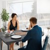3-Piece Farmhouse Bistro Dining Table Set for 2 with Storage Shelves, Counter-Height Table & 2 PU Leather Chairs, Kitchen Dining Table Set - 4 of 4