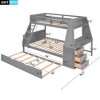 NicBex Twin over Full Bunk Bed with Trundle and 3 Drawers and Shelf,Loft Bed with Ladder and Built-in Desk,Noise Reduced Bunk Beds for Bedroom - 3 of 4