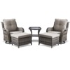 POCASSY 5PCS Patio Furniture Set with Cushioned Outdoor Swivel Rocking Chair, Ottoman and Side Table, All Weather Wicker Outdoor Conversation Set - 2 of 4