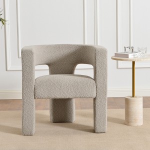 KINWELL 28" Wide Boucle Upholstered Square Armchair - 1 of 4