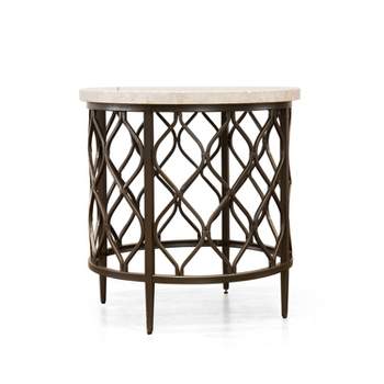Roland End Table Faux Marble and Metal - Steve Silver Co.
