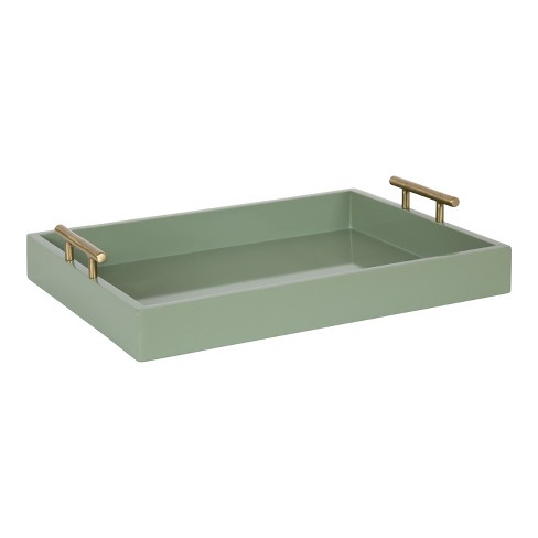 Kate And Laurel Lipton Tray, 16.5x12.25, Green And Gold : Target