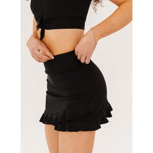 Black Ruffle Skirt w/ Bottoms - 1 of 4