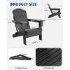 Folding Adirondack Chairs Set of 4, HDPE Plastic Outdoor Chairs with Wood Texture - 380Lbs & Weather Resistant - 3 of 4