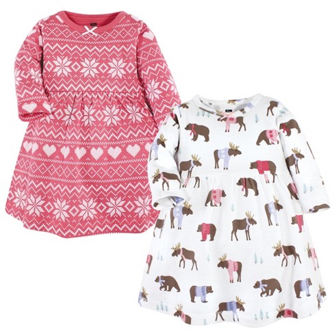 Hudson Baby Infant And Toddler Girl Cotton Dresses Pink Moose