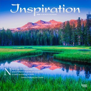 BrownTrout Inspiration 2026 12"x24" Hanging Square Wall Calendar Plastic-Free - 1 of 4