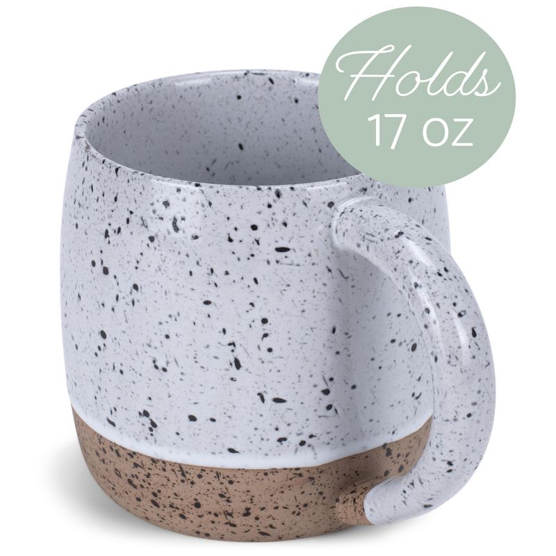 Elanze Designs Speckled Raw Bottom 17 ounce Ceramic Mug, White, 2 of 6