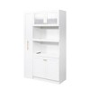 PDTEND Farmhouse Kitchen Pantry Cabinet with Multi-Functional Pull-Out Multi-Tier Shelf and 4 Doors - 2 of 4