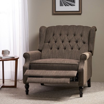 GDFStudio Dunham Contemporary Fabric Upholstered Tufted Oversized Push Back Recliner
