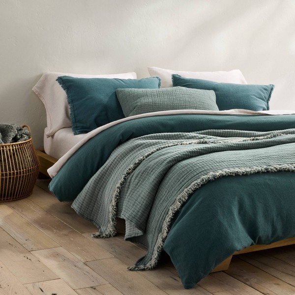 Funda de Almohada Decorativa de Mezcla de Lino Pesado para Edredón - Casaluna™ 2
