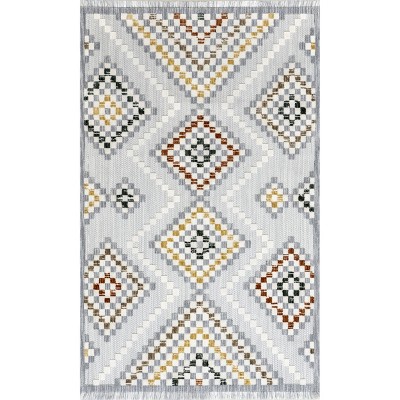 Nuloom Marceline Colorful Modern Diamond Fringe Indoor Area Rug