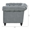 Kumasinova 84.65" Chesterfield Sofa with Rolled Arm, Modern PU Leather 3 Seater Sofa Couch, Upholstered Vintage Couch for Living Room - 3 of 4