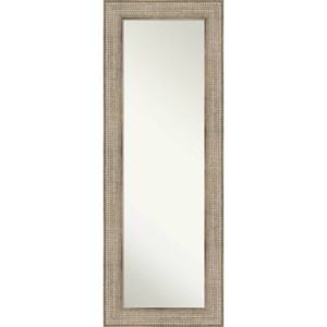 20" x 54" Non-Beveled Trellis Silver Wood on The Door Mirror - Amanti Art - 1 of 4