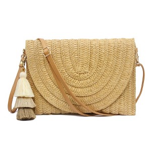 Generic Straw Clutch Purse Women Crossbody Bag Summer Beach Shoulder Bags Envelope Wallet Handbags - 1 of 4