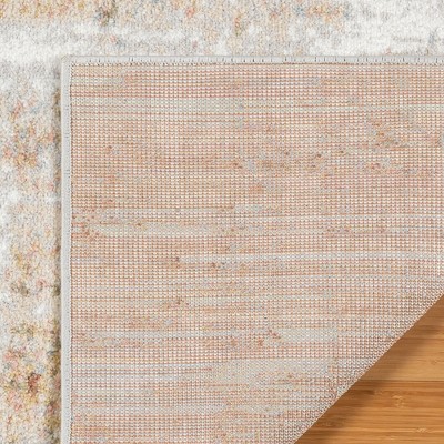 Gray and Beige Synthetic Tufted Reversible 5' x 7' Area Rug