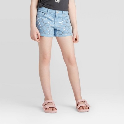 Girls' Sequin Mermaid Jean Shorts - Cat 