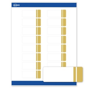 Avery Labels, 1" x 2-5/8", Matte White, Double-Dipped Gold Edge, 160ct - 1 of 4