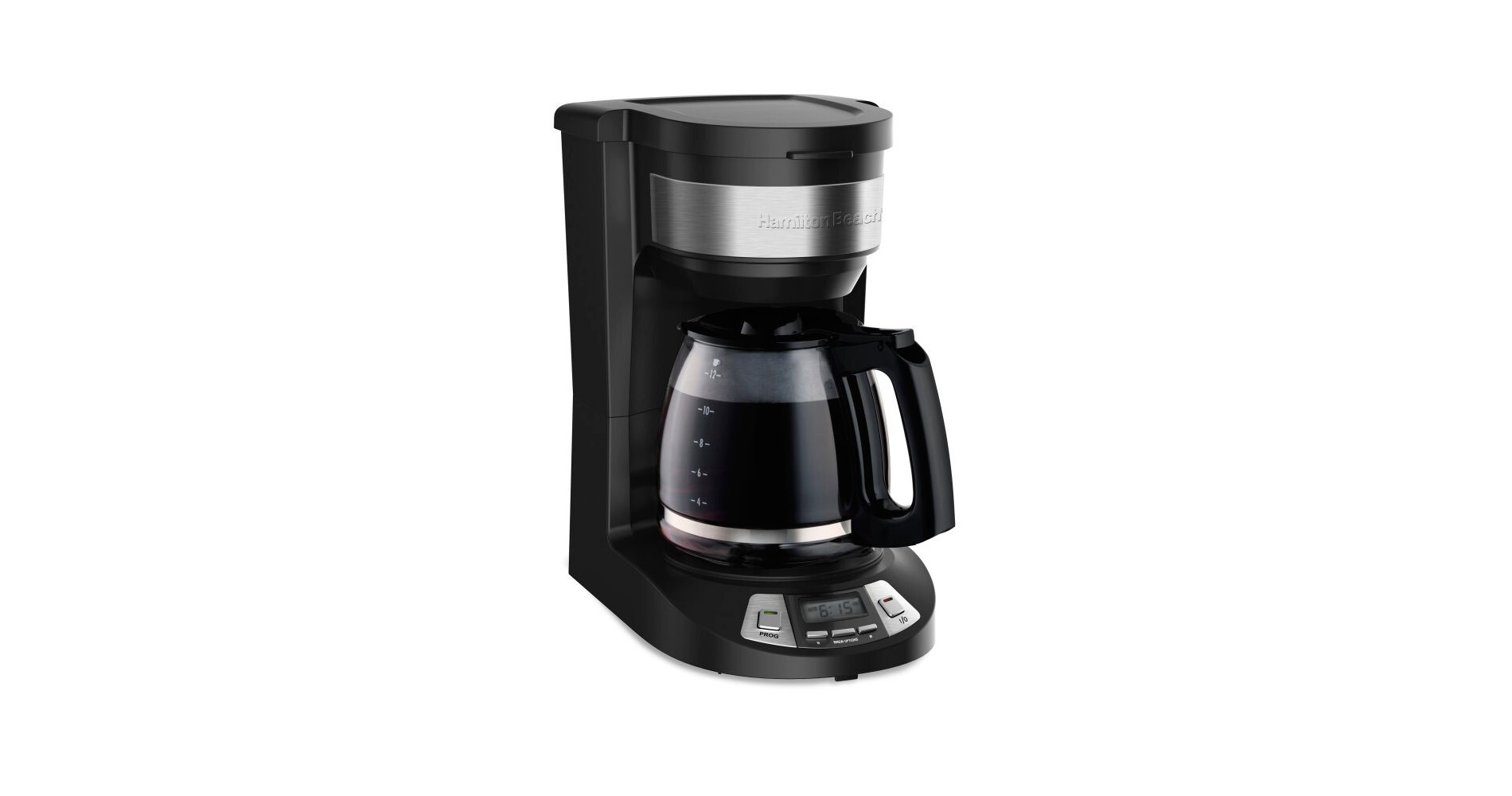 Hamilton Beach 12 Cup Programmable Coffee Maker - Black - 46290: Drip Coffee Machine, Nonstick Hot Plate, Brew Pause