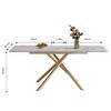 Gulches 47"-59" Expandable Dining Table, Sintered Stone Top with Golden , 4-6 Seater for Apartments/Kitchen/Dining Room - 2 of 4