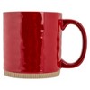 Elanze Designs High Gloss Raw Clay Bottom 15 ounce Ceramic Stoneware Coffee Mugs Set of 4, Red - 2 of 4
