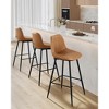 Bar Stools Set of 2, Bar Height Bar Stools with Back, Ergonomic Backrest, Synthetic Leather, Metal Legs - 2 of 4