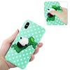 Reiko iPhone X/iPhone XS TPU Design Case with 3D Soft Silicone Poke Squishy Panda in Green - 3 of 4
