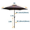 Vynxaria 9FT Chocolate Patio Umbrella - Durable, Waterproof & Adjustable Shade Solution - 3 of 4