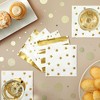 Blue Panda 100 Pack White and Gold Cocktail Napkins for Birthday Party, Graduation, 5 Patterns, 5 x 5 In - 2 of 4