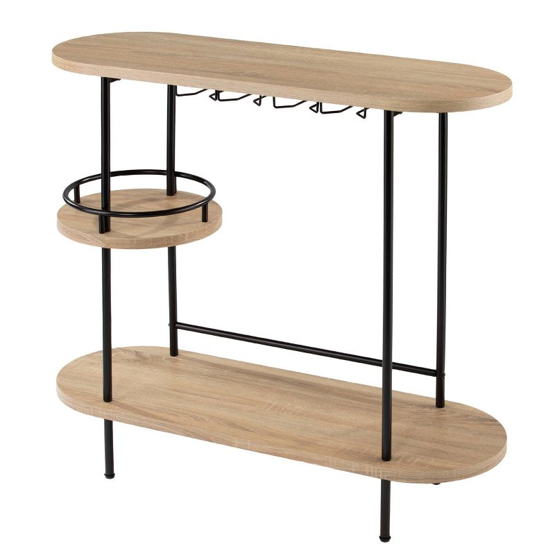 Dumare Wine/Bar Table with Glassware Storage Natural/Black Finish - Aiden Lane, 1 of 10