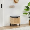 Shoe Storage Bench, Entryway Bench with Sorage Box, Metal and Wood Shoe Rack Organizer Shelf with Cushion for Entryway, Bedroom, Hallway - 4 of 4