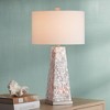 Possini Euro Design Lorin Modern Table Lamp 29" Tall Pearl Tile with Nightlight White Drum Shade for Bedroom Living Room Bedside Nightstand Office - 2 of 4