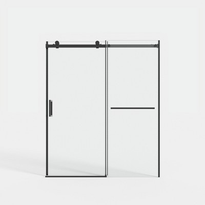 Cesicia 56-60x72 inches Matte Black Sliding Shower Door
