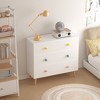 FONTOI Nightstands, Baby Nightstand with 3 Drawers, Side Table with Storage Cabinet for Toddlers' Bedroom Nursery, White, 11.8"*28.7"*31.5" - 4 of 4
