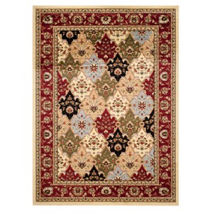Red Floral Loomed Area Rug 8