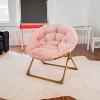 Flash Furniture Gwen  23" Kids Cozy Mini Folding Saucer Chair, Faux Fur Moon Chair for Toddlers and Bedroom - 4 of 4