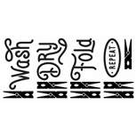 Wash Dry Fold Repeat Peel and Stick Wall Decal Black - RoomMates