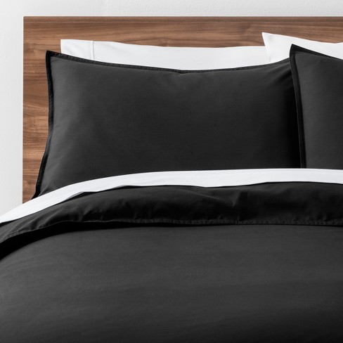 Black Easy Care Solid Duvet Cover Set Full Queen Made By