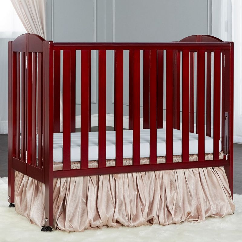 Dream On Me 2 in 1 Folding Portable Crib, Cherry, 5 of 6