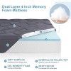 Vipbear 4 Inch Dual Layer Memory Foam Mattress Topper,2 Inch Cooling Gel Memory Foam & 2 Inch Pillow Top Mattress Pad, Fits 8-20 Inches Deep Pocket - 2 of 4