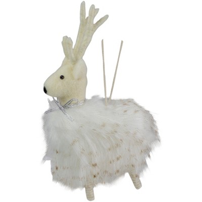 Northlight 8" White and Beige Reindeer Christmas Ornament