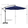 Yaheetech 10ft Patio Offset Umbrella with Crank & Cross Base for Backyard - 3 of 4