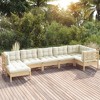 vidaXL Garden Lounge Set Cream Solid pinewood 7 Piece Set Modular - 2 of 4