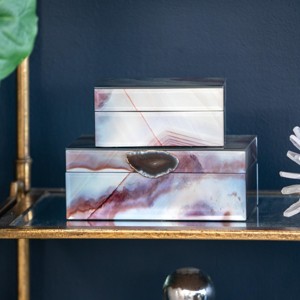 Marbled Jewelry Box, Jewelry Cabinet, Jewelry Box For Women-Cuddlewood - 1 of 4