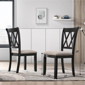 NicBex Vintage Upholstered  Dining Chairs Set of 2 with Cross Back & Comfy Cushions,Rustic Wood Accent Chairs for Dining Room,Living Room - 1 of 4