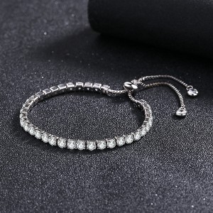 Amy and Annette 14K Gold Adjustable Tennis Bracelet with crystals from Swarovski - 1 of 4