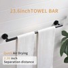 ChicFurnit Bathroom Towel Holder 4 Piece Matte Black Set Wall Mounted for Stylish Bathroom Decor, Black, 26"*7.1"*3.1" - 2 of 4