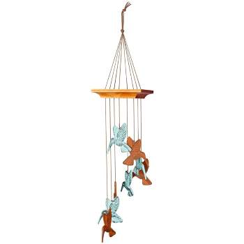 Woodstock Wind Chimes Signature Collection, Woodstock Habitats, 18'' Hummingbird Spiral Terra Celestial Wind Chime HHT
