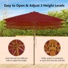 Tangkula 10FT Wooden Market Table Umbrella Pulley Sunshade Canopy w/8 Bamboo Ribs - 4 of 4