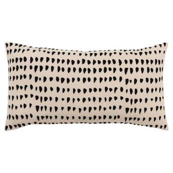 Rizzy Home Oversized Spotted Lumbar Throw Pillow Cover - 14"x26"